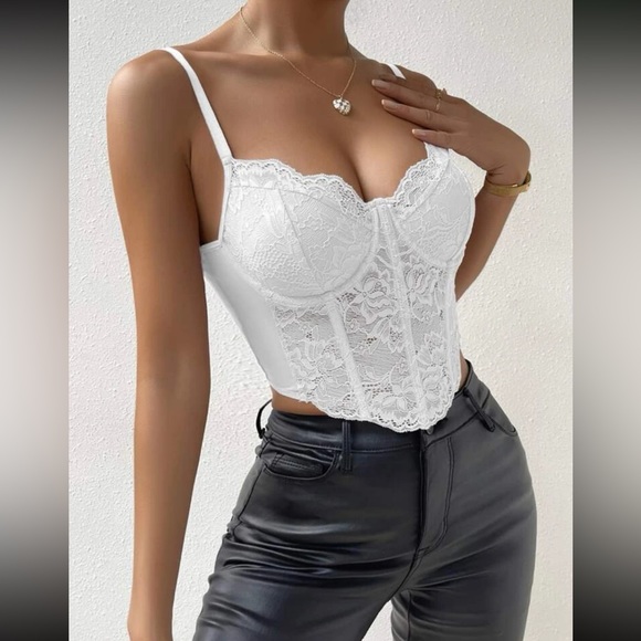 Luxe sexy floral lace bralette corset crop top - Picture 16 of 16